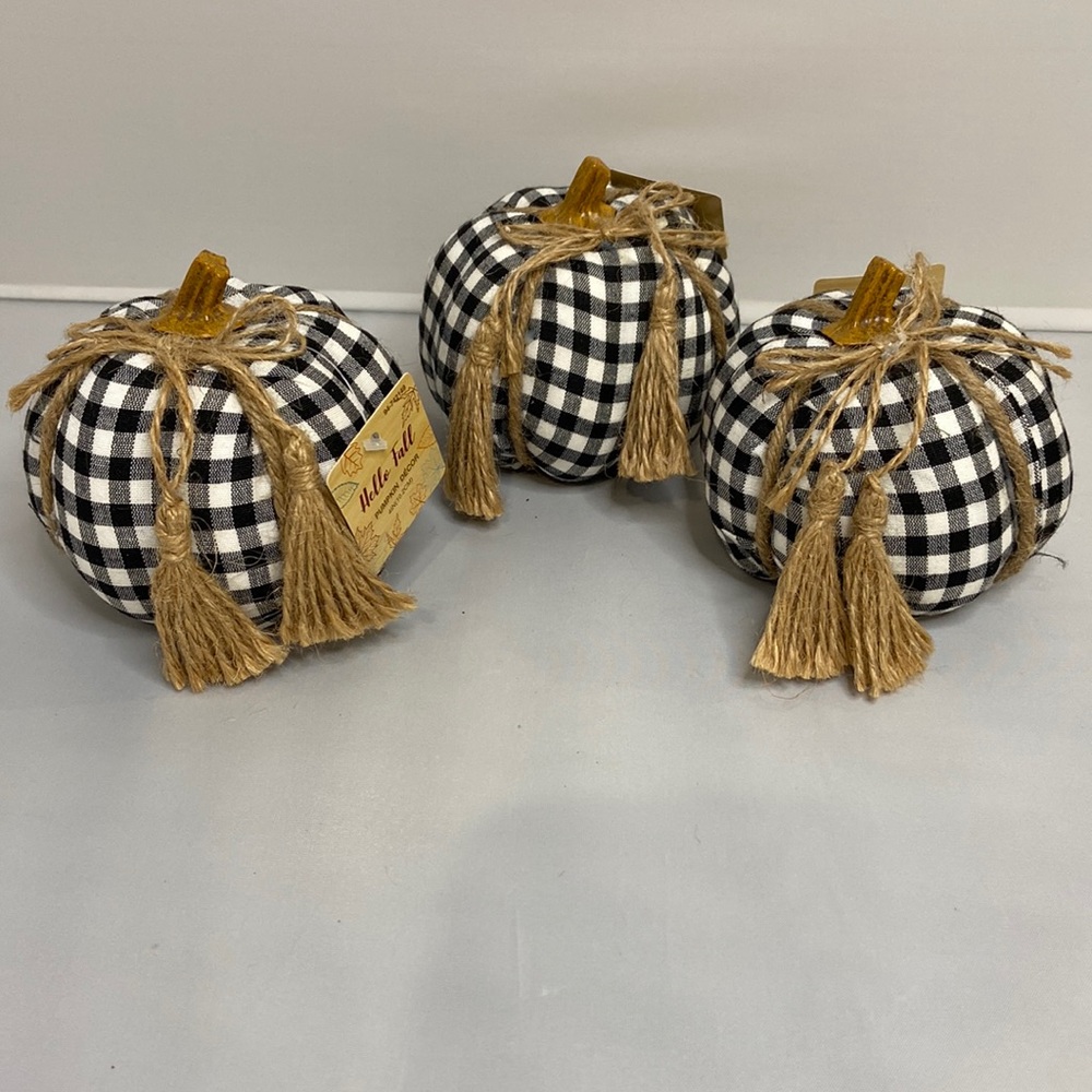 Gingham Check Mini Pumpkins